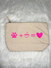 Load image into Gallery viewer, Dog and Tea Large Organic Cotton Accessory Bag