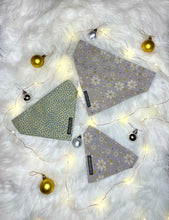 Load image into Gallery viewer, Grey and Gold Reversible Bandana