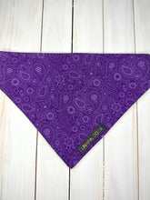 Load image into Gallery viewer, Purple Paisley Power Bandana
