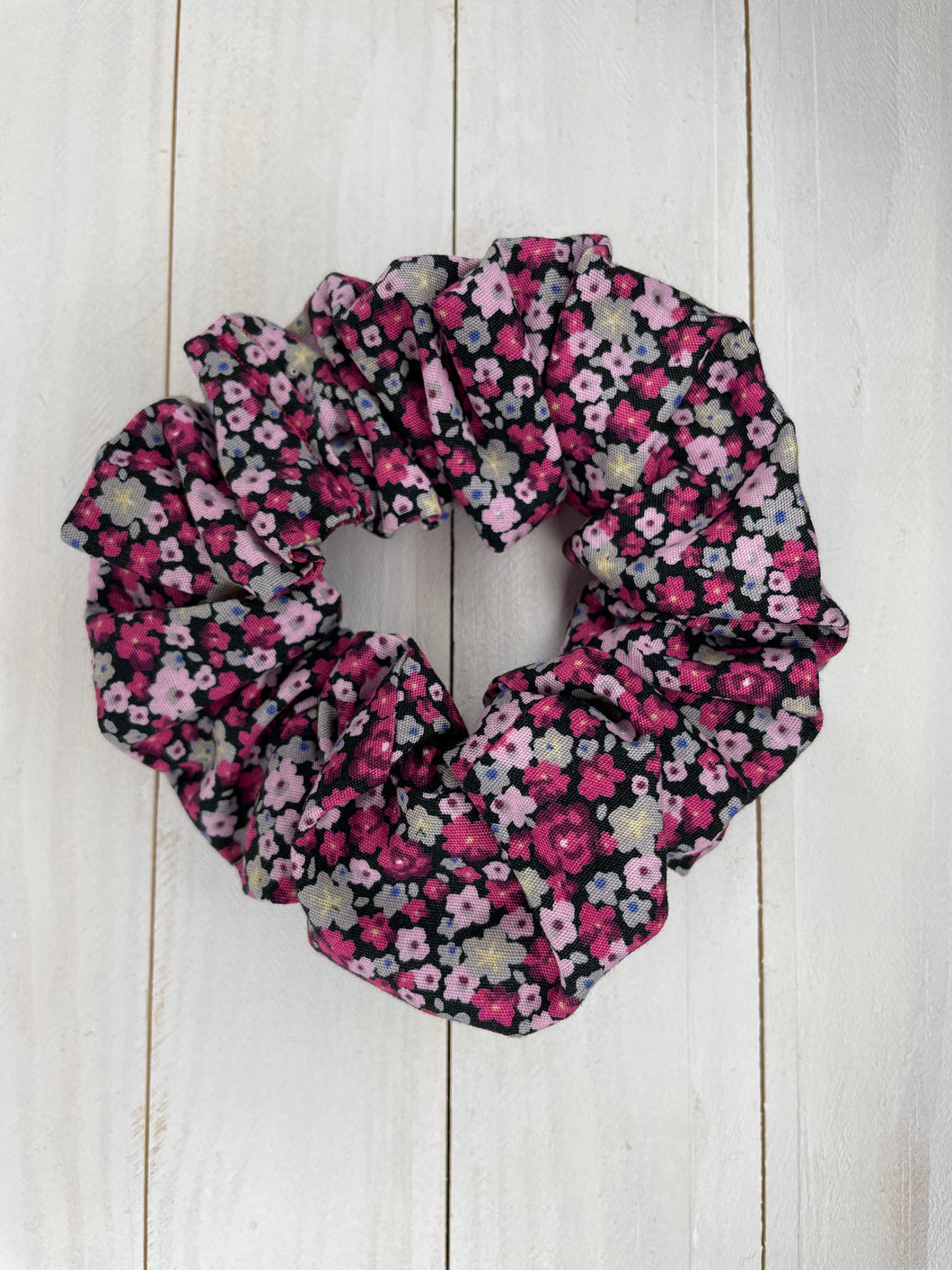 Pink Floral Scrunchie