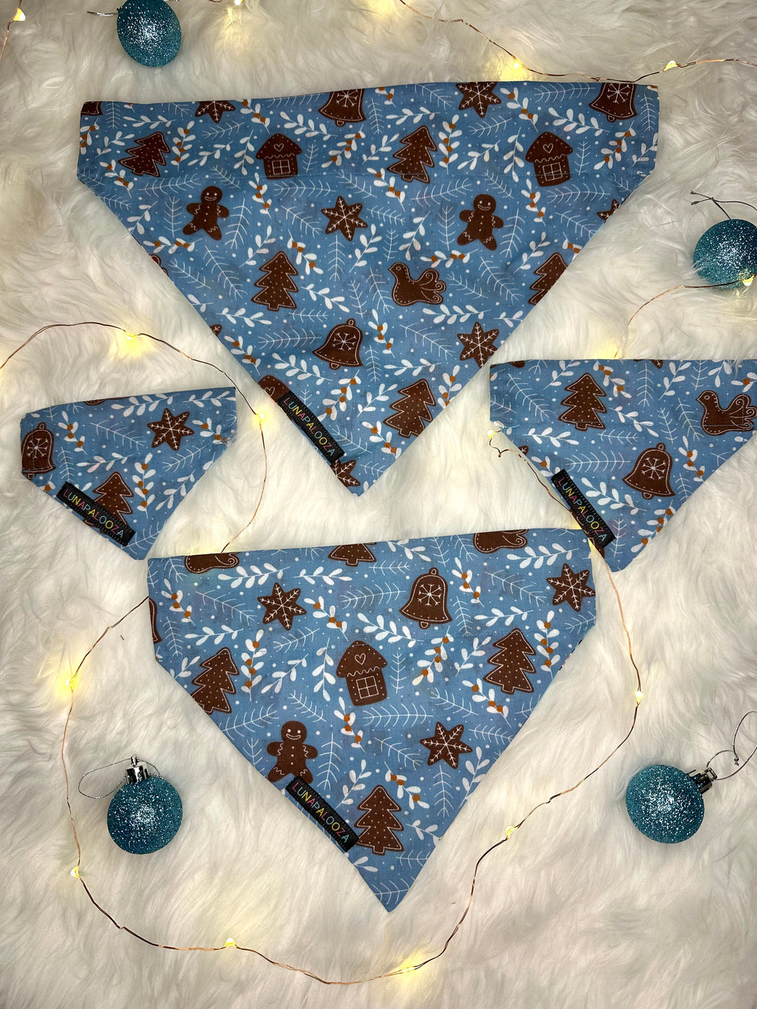 Gingerbread/Snowman Reversible Bandana