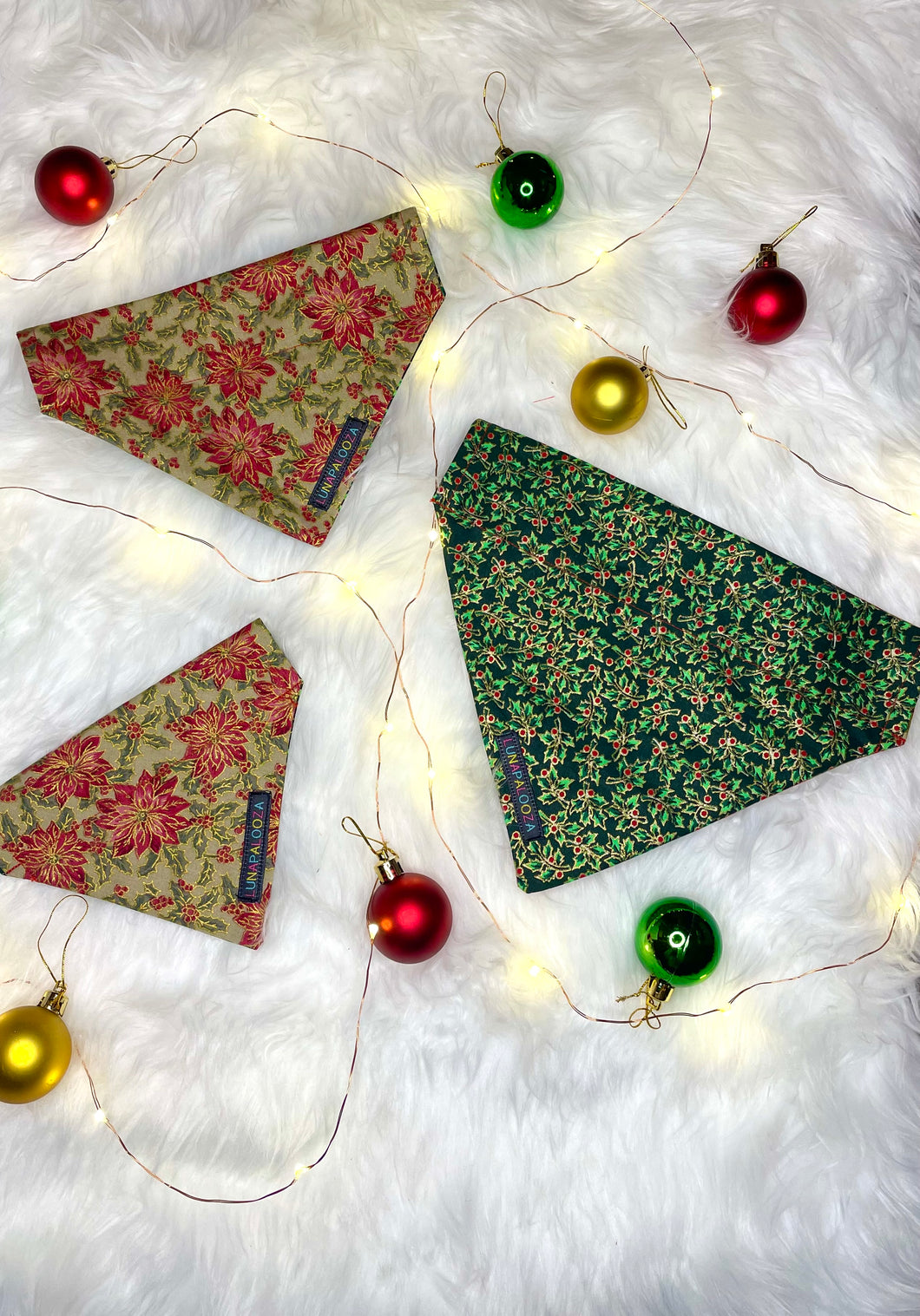 Holly/Poinsettia Reversible Bandana