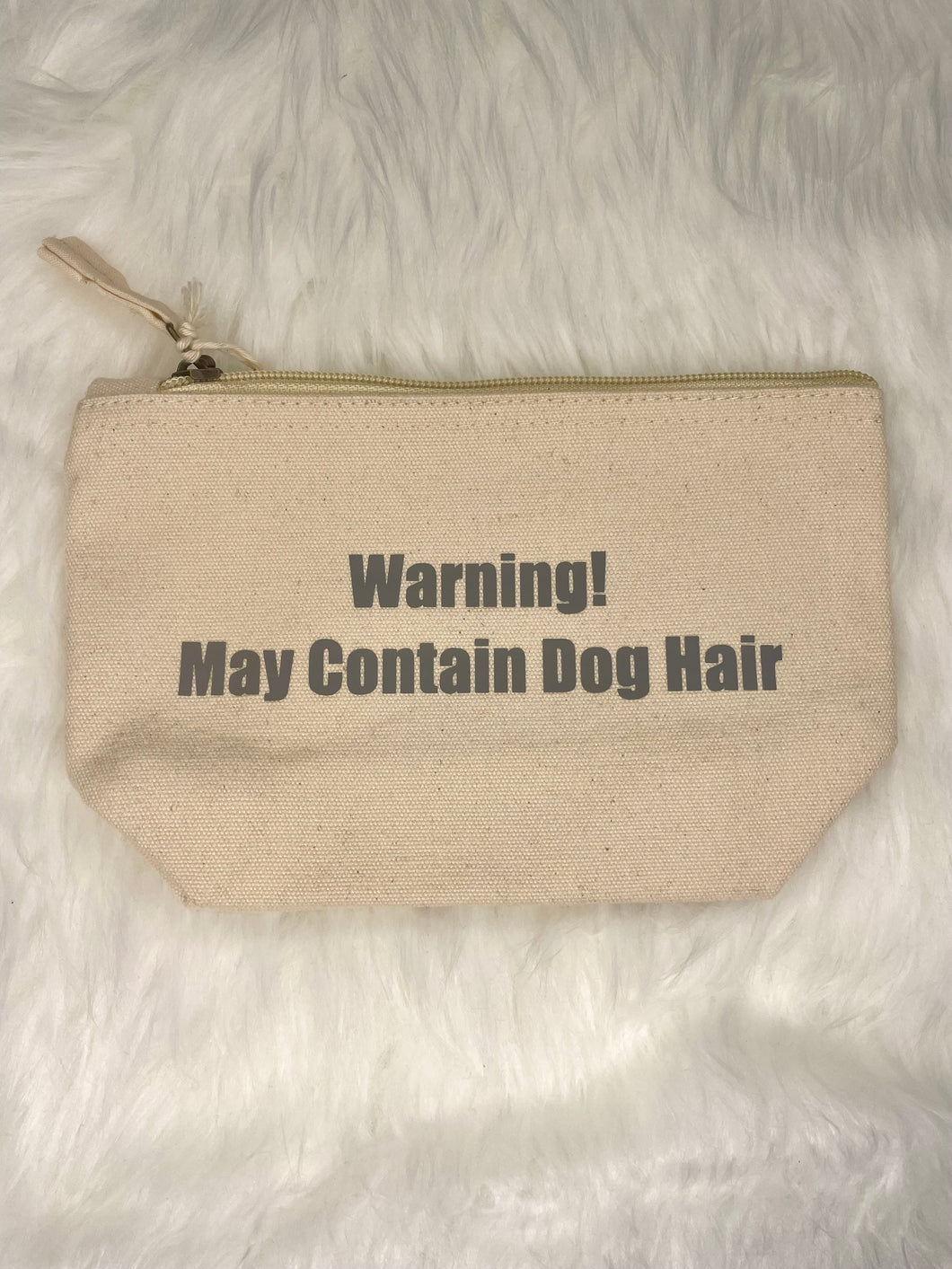 Warning Small Organic Cotton Accessory Bag