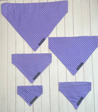 Load image into Gallery viewer, Lilac Polka Dot Bandana
