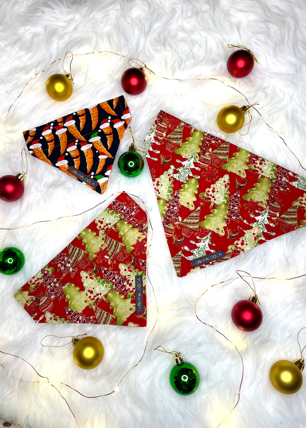 Christmas Carrot/Christmas Tree Reversible Bandana